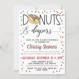 Invitación a ducha con chorro de agua de donut de 