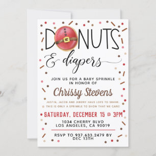 Invitación a ducha con chorro de agua de donut de