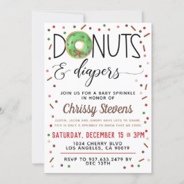 Invitación a ducha con chorro de agua de donut de 