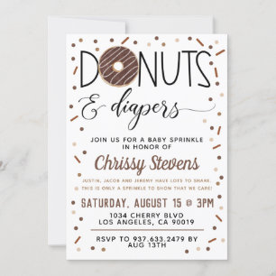 Invitación a ducha con chorro de agua de donut de