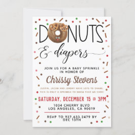 Invitación a ducha con chorro de agua de donut de 