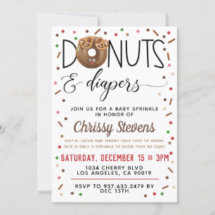 Invitación a ducha con chorro de agua de donut de