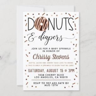 Invitación a ducha con chorro de agua de donut de