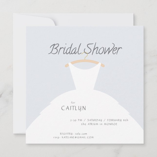 Invitación a ducha con ropa de boda (Anverso)