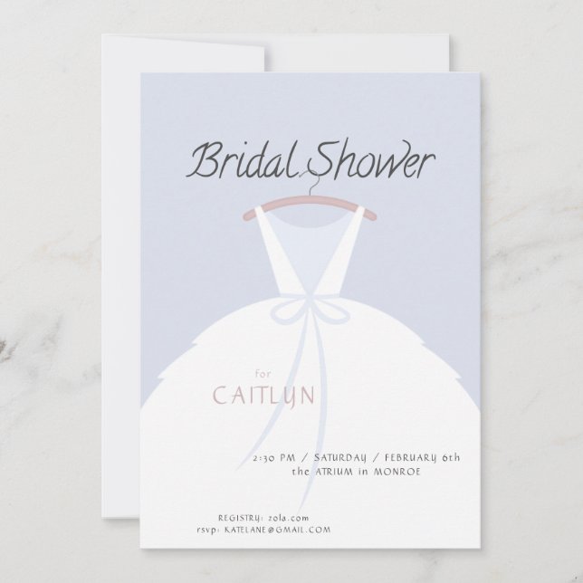 Invitación a ducha con ropa de boda (Anverso)