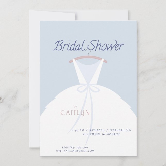 Invitación a ducha con ropa de boda (Anverso)