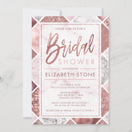 Invitación a ducha con Rosa de novias doradas
