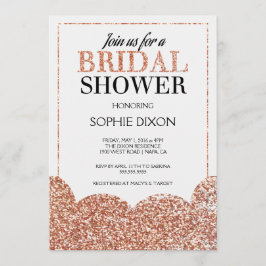 Invitación a ducha con Rosa de novias doradas