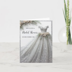 Invitación a ducha con traje de novia vestido de P