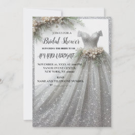 Invitación a ducha con traje de novia vestido de P