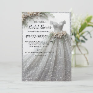 Invitación a ducha con traje de novia vestido de P