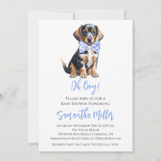 Invitación a ducha Dachshund Baby Boy