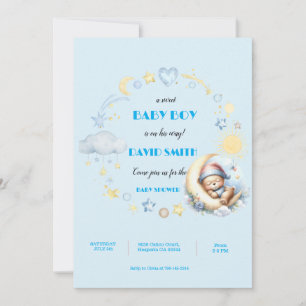 Invitación a ducha de Baby Boy Adorable