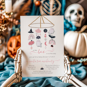 Invitación a ducha de bebé con ghost de Halloween