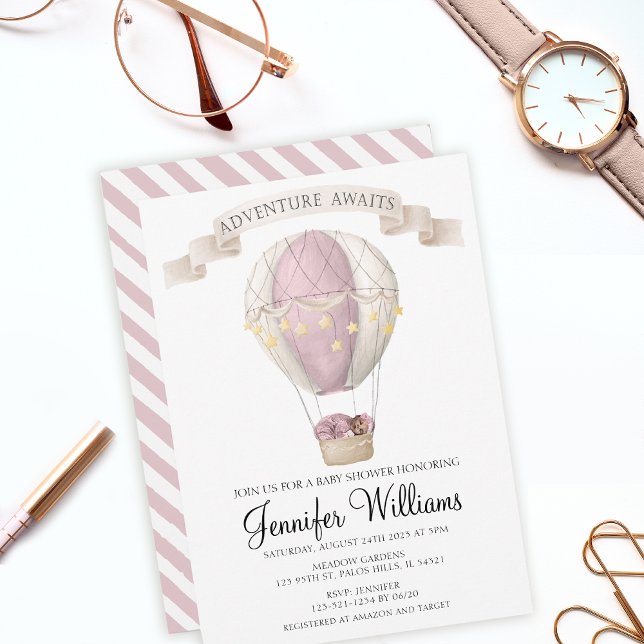 Invitación a ducha de bebé con globo aerostático a (Subido por el creador)