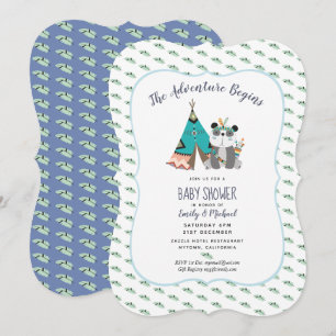 Invitación a ducha de bebé de Panda Tribal