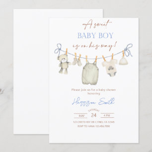 invitación a ducha de bebé en línea de ropa