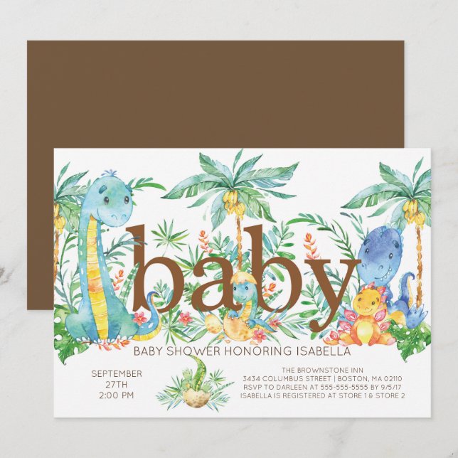 Invitación a ducha de bebé neutra de género de los (Anverso / Reverso)