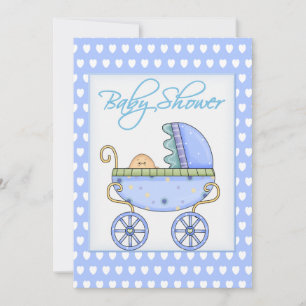 Invitación a ducha de bebé Stroller Boy