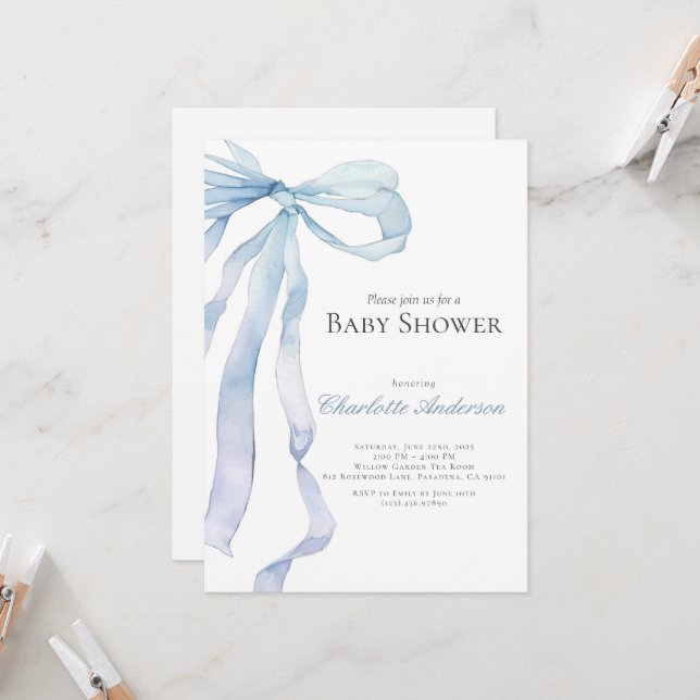 Invitación a ducha de Blue Baby Boy (Anverso/Reverso In Situ)