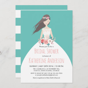 Invitación a ducha de Boda turquesa con ropa de no