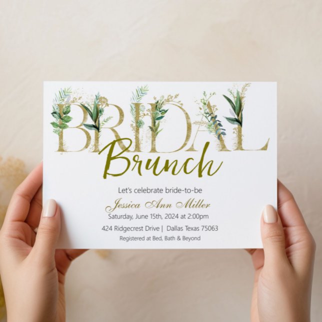 Invitación a ducha de brunch de bodas con dorado (Subido por el creador)