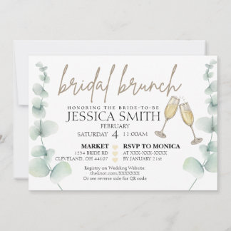 Invitación a ducha de Brunch de novia