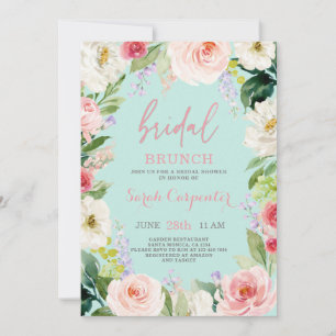Invitación a ducha de brunch de novia romántico fl