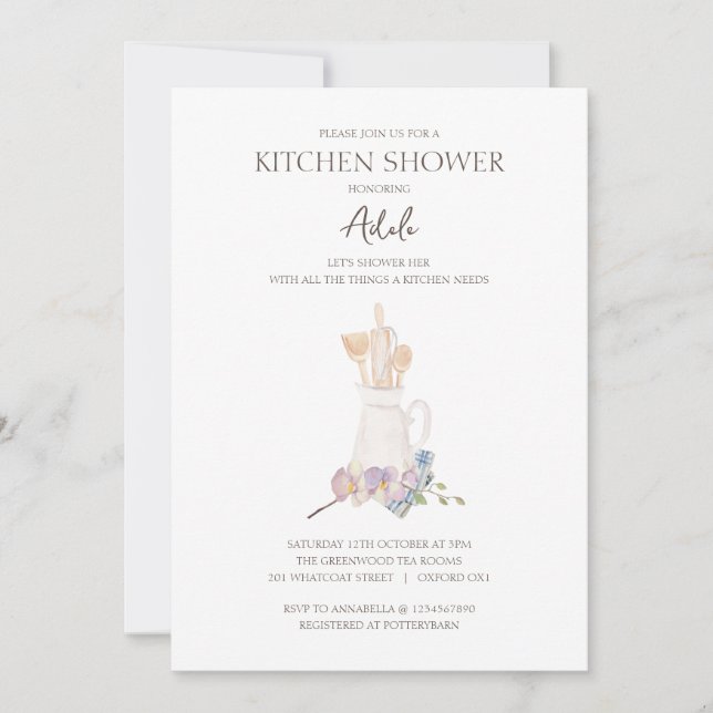 Invitación a ducha de cocina (Anverso)