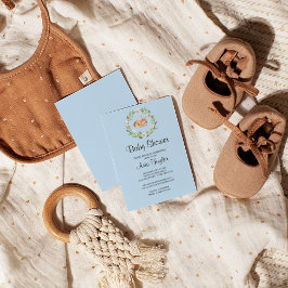 Invitación a ducha de Deer Boy con sueño floral