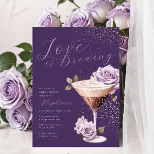 Invitación a ducha de espresso Martini Purple Brid