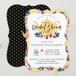 Invitación a ducha de Fiesta de té con flores amar