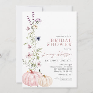 Invitación a ducha de flores silvestres, calabaza