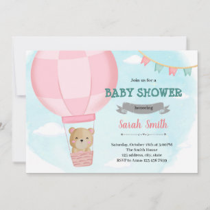 Invitación a ducha de globo aerostático