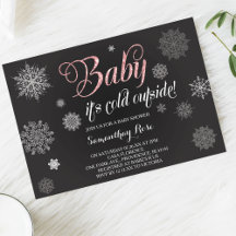 Invitación a ducha de invierno, Purpurina rosa beb