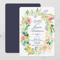 Invitación a ducha de la cortina de lluvia Wreath 
