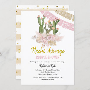 Invitación a ducha de la pareja Cactus Boho Nacho 