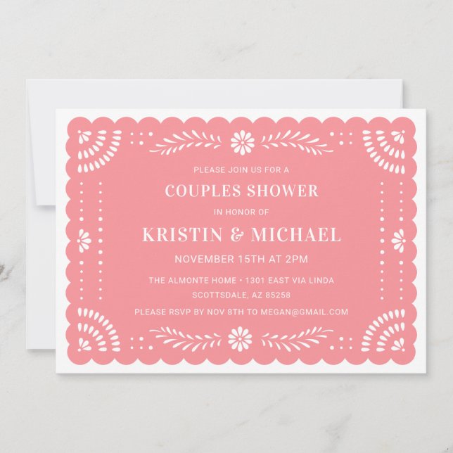 Invitación a ducha de las parejas mexicanas Papel  (Anverso)