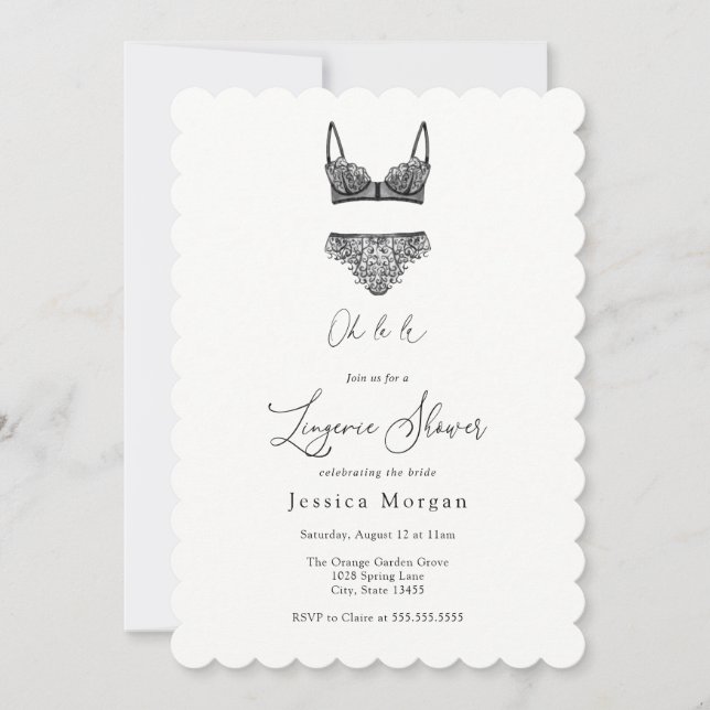 Invitación a ducha de lencería (Anverso)