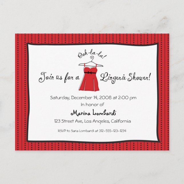 Invitación a ducha de lencería (Anverso)