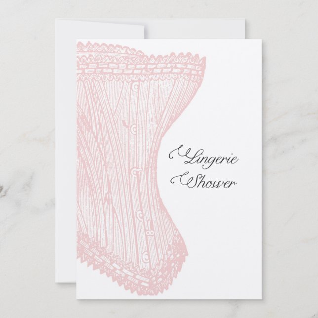 Invitación a ducha de lencería literaria de Corset (Anverso)