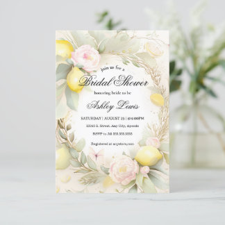 Invitación a ducha de limón de novia, fruta de cít