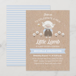 Invitación a ducha de niño pequeño y cordero barat