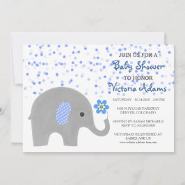 Invitación a ducha de niños con Elefante de Confet
