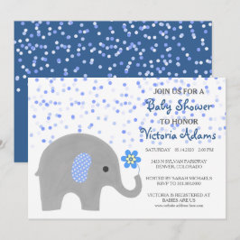 Invitación a ducha de niños con Elefante de Confet