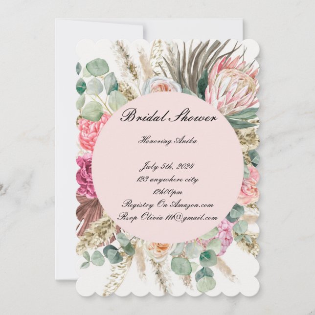 INVITACIÓN A DUCHA DE NOVIA (Anverso)
