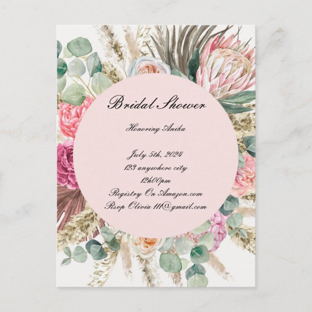 INVITACIÓN A DUCHA DE NOVIA (Anverso)