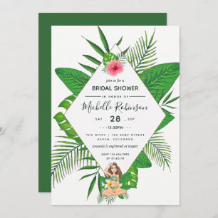Invitación a ducha de novia Aloha Luau en Hawái