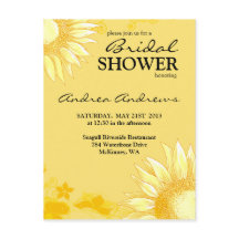 Invitación a ducha de novia amarilla y girasol ele