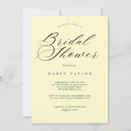 Invitación a ducha de novia amarillo cremoso